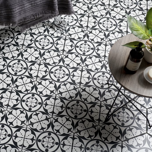 Parisian Ink Black Hexagon Tiles